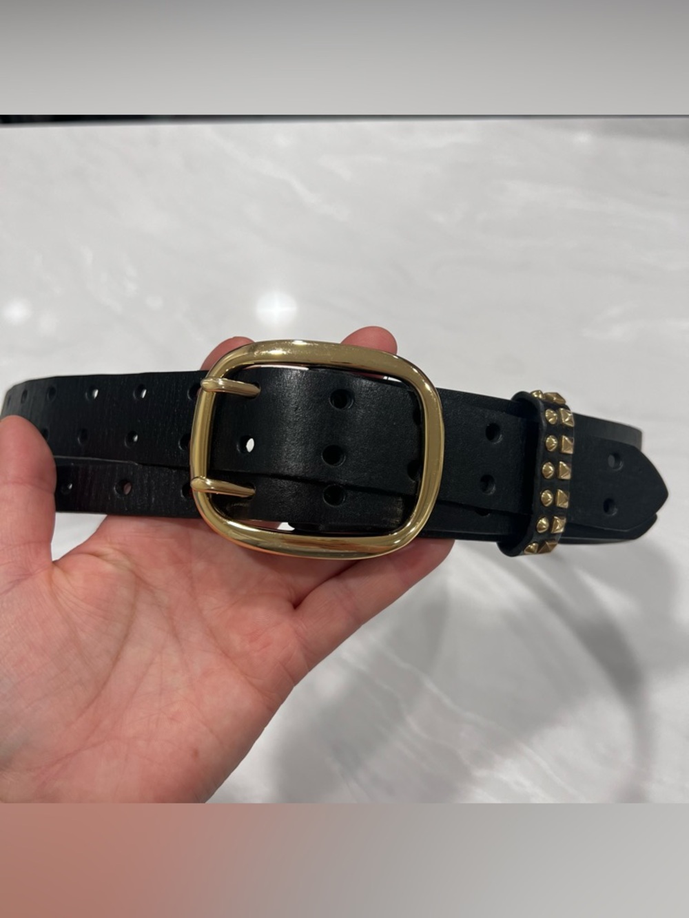 Linea Pelle Genuine Leather Black Belt Size Large